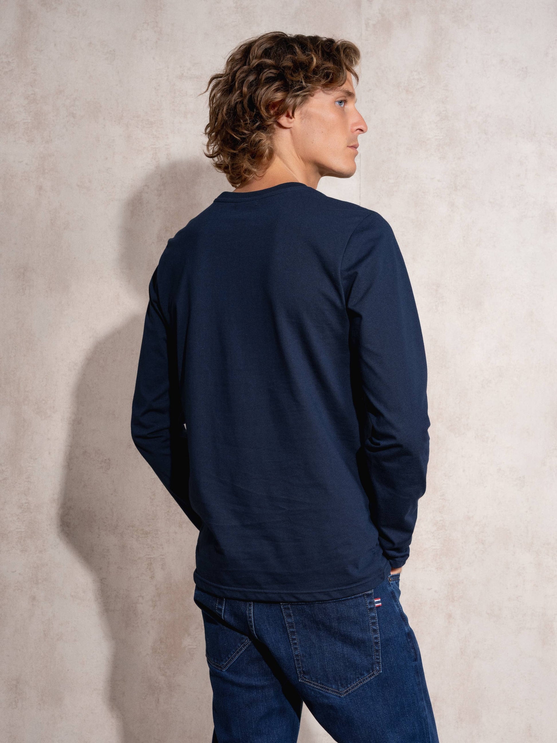 Maglia uomo a manica lunga in cotone e poliestere