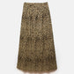 Gonna midi animalier plissettata in cotone