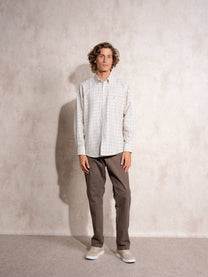 Camicia uomo a quadri in cotone misto