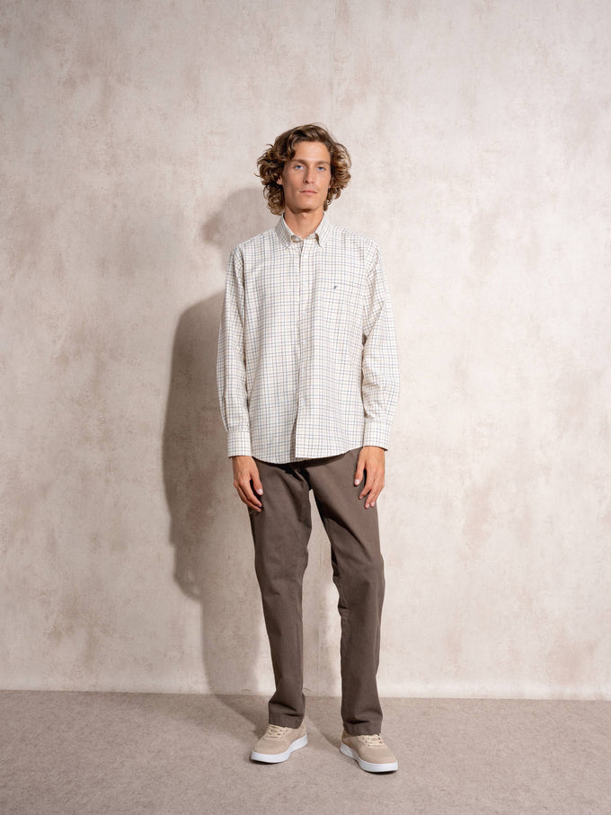 Camicia uomo a quadri in cotone misto