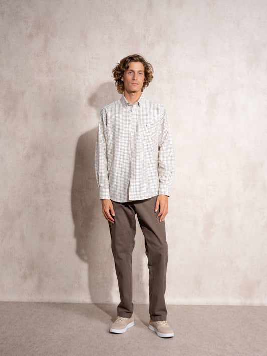 Camicia uomo a quadri in cotone misto