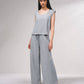 T-shirt in lurex metallizzato con maniche ad aletta