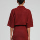 Maglione Norea color lampone con collo polo