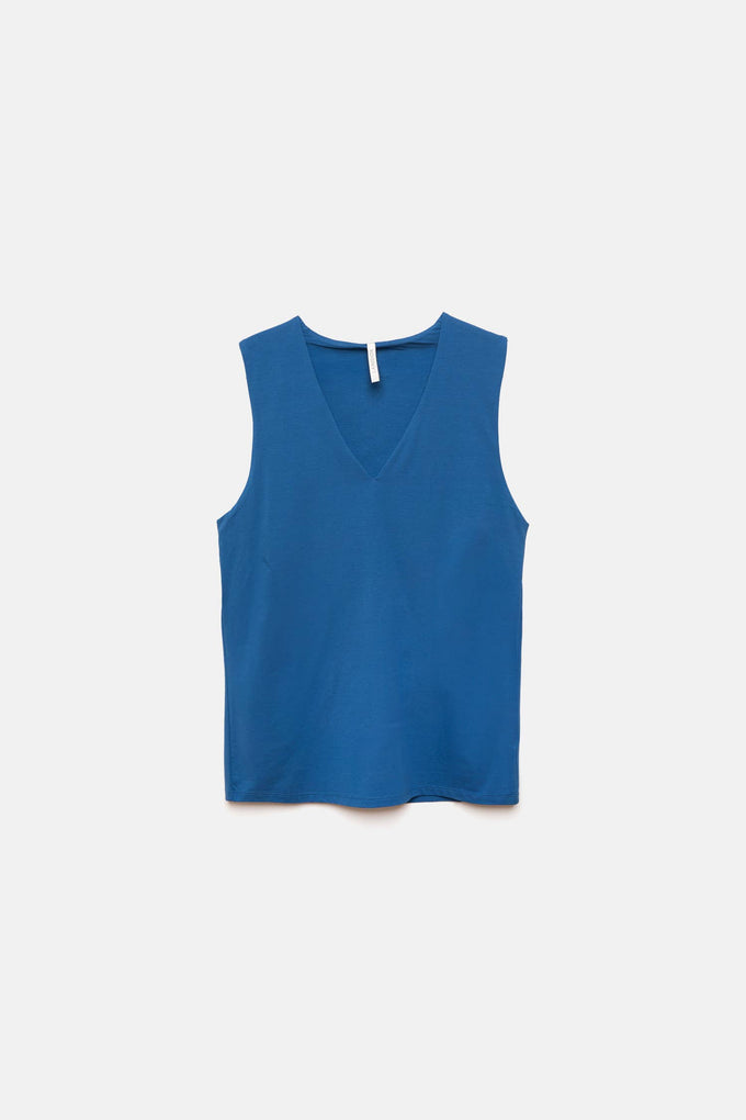 Top basic senza maniche con scollo a V