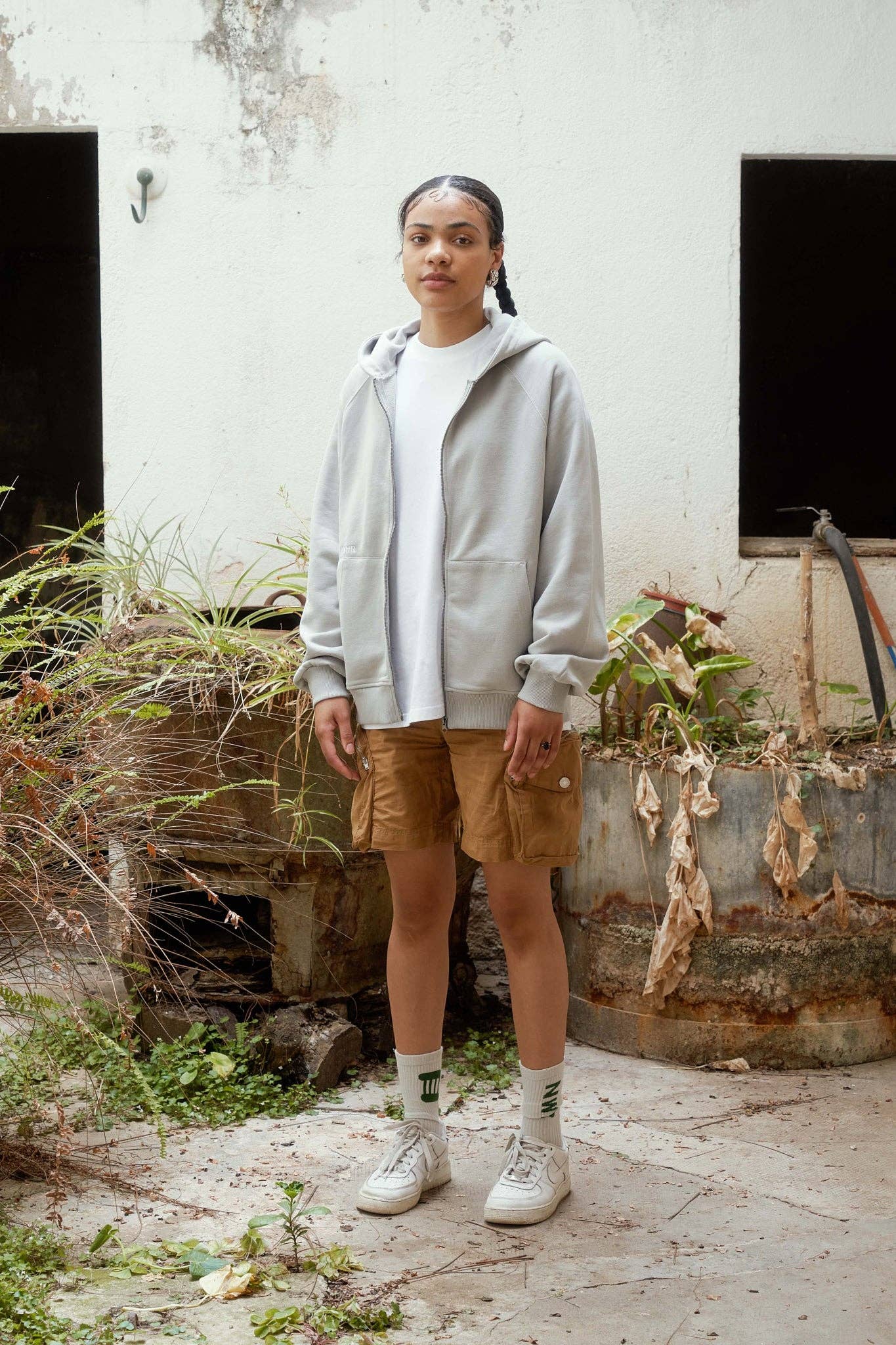 Felpa oversize con zip El Ojo in cotone biologico