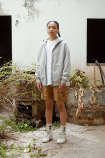 Felpa oversize con zip El Ojo in cotone biologico
