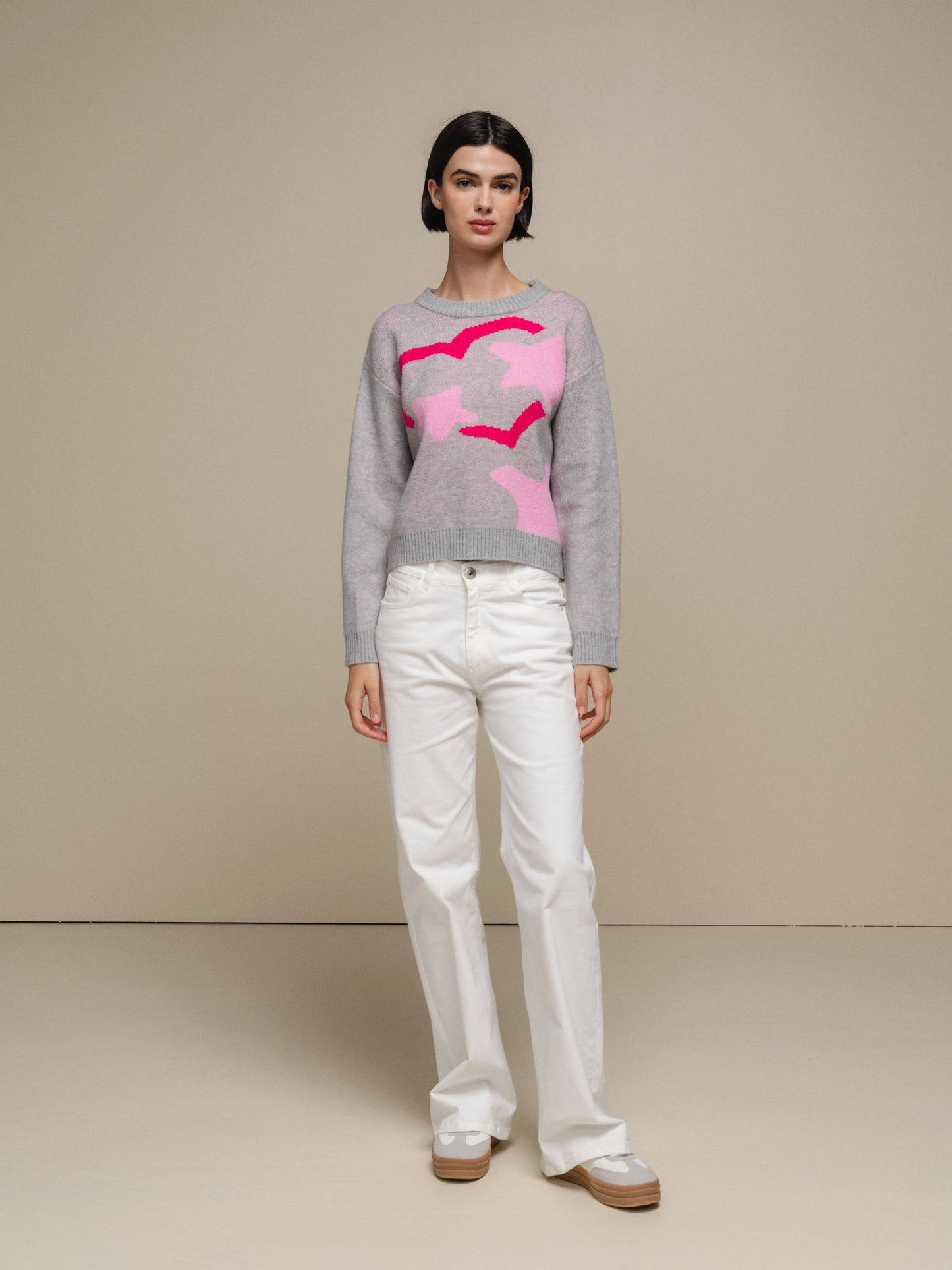 Maglione in maglia con fantasia camouflage