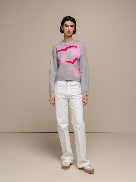 Maglione in maglia con fantasia camouflage