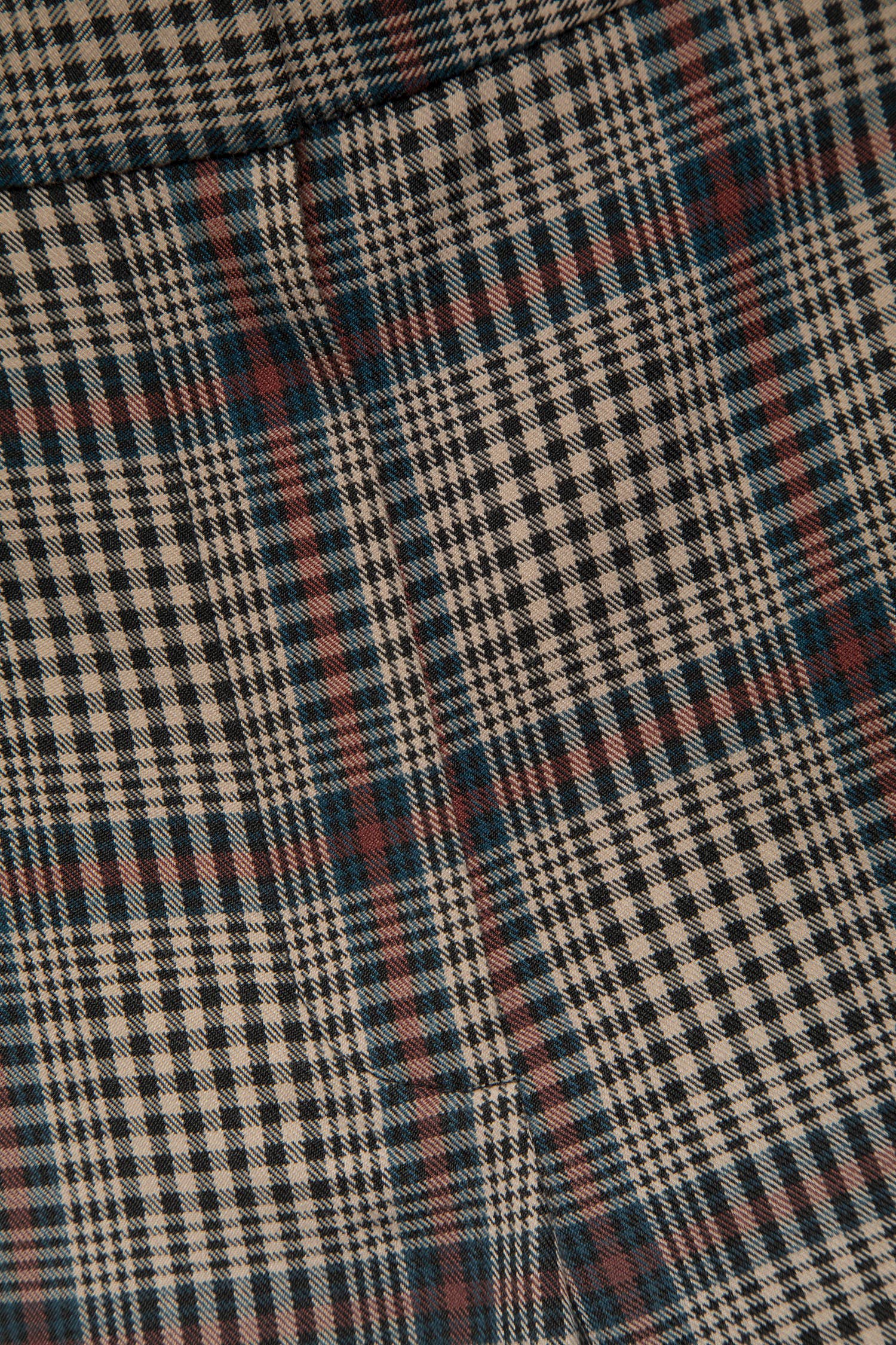 Pantaloni slim Principe di Galles con bottoni laterali