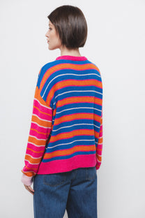 Maglione a righe multicolor in maglia