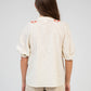 Camicia ecru SIAMANY in voile di cotone con ricamo