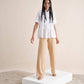 Blusa Plumetis in Cotone Bianco
