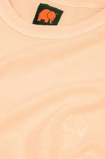 T-shirt oversize pesante in cotone biologico pigmentato color crema al burro