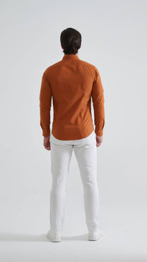Camicia slim fit color bronzo