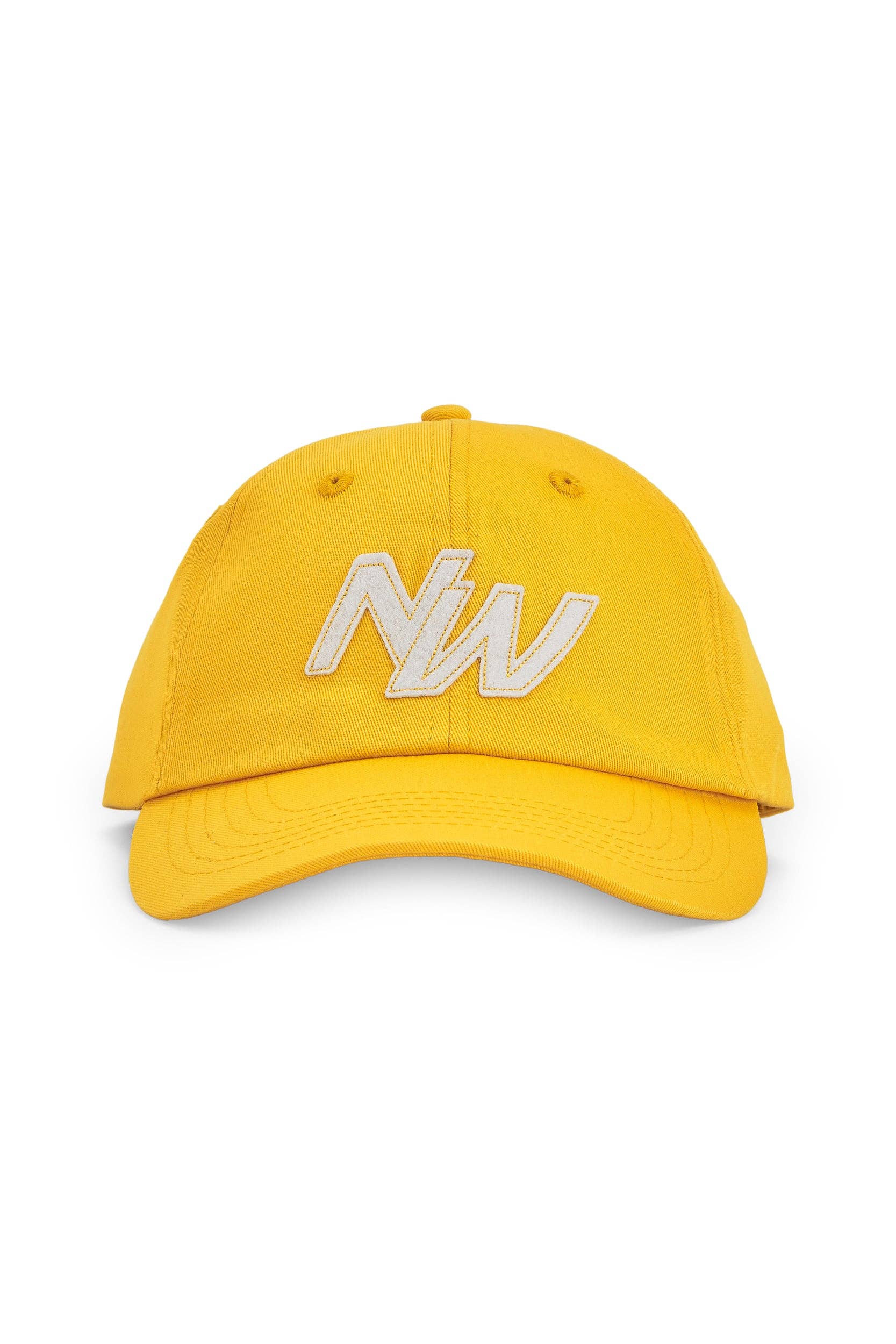 Cappellino snapback giallo in cotone organico con patch
