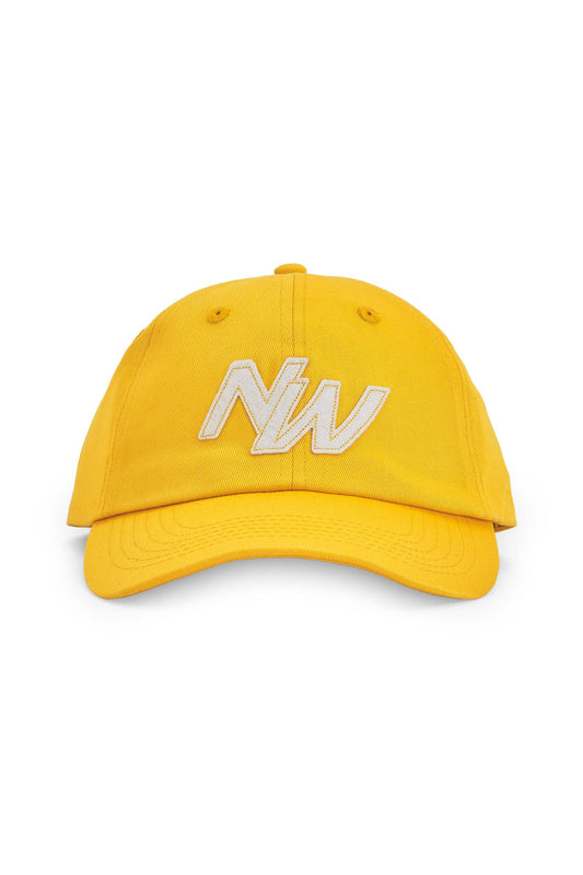 Cappellino snapback giallo in cotone organico con patch