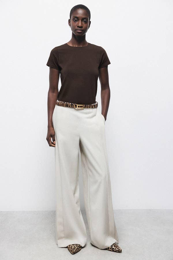 T-shirt basic in cotone a girocollo