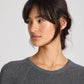 T-shirt in maglia Karen in cotone biologico grigio scuro mélange