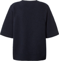 Maglione in lana d’agnello biologica a maniche corte Blu Notte