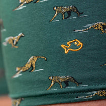 Boxer in cotone biologico con stampa selvaggia verde