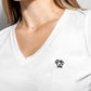 T-shirt bianca antimacchia con scollo a V DANTE