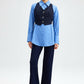 Gilet gessato con bottoni