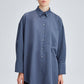 Camicia oversize in popeline misto cotone con bottoni