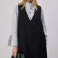Abito pinafore nero con scollo a V