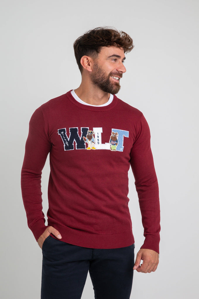 Maglia con patch WLT bordeaux