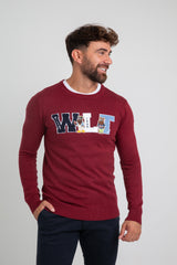 Maglia con patch WLT bordeaux