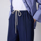 Pantaloni palazzo a coste con vita elastica