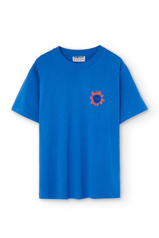 T-shirt oversize blu Follow the Sun