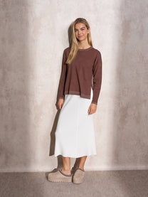 Maglione donna in maglia lurex girocollo
