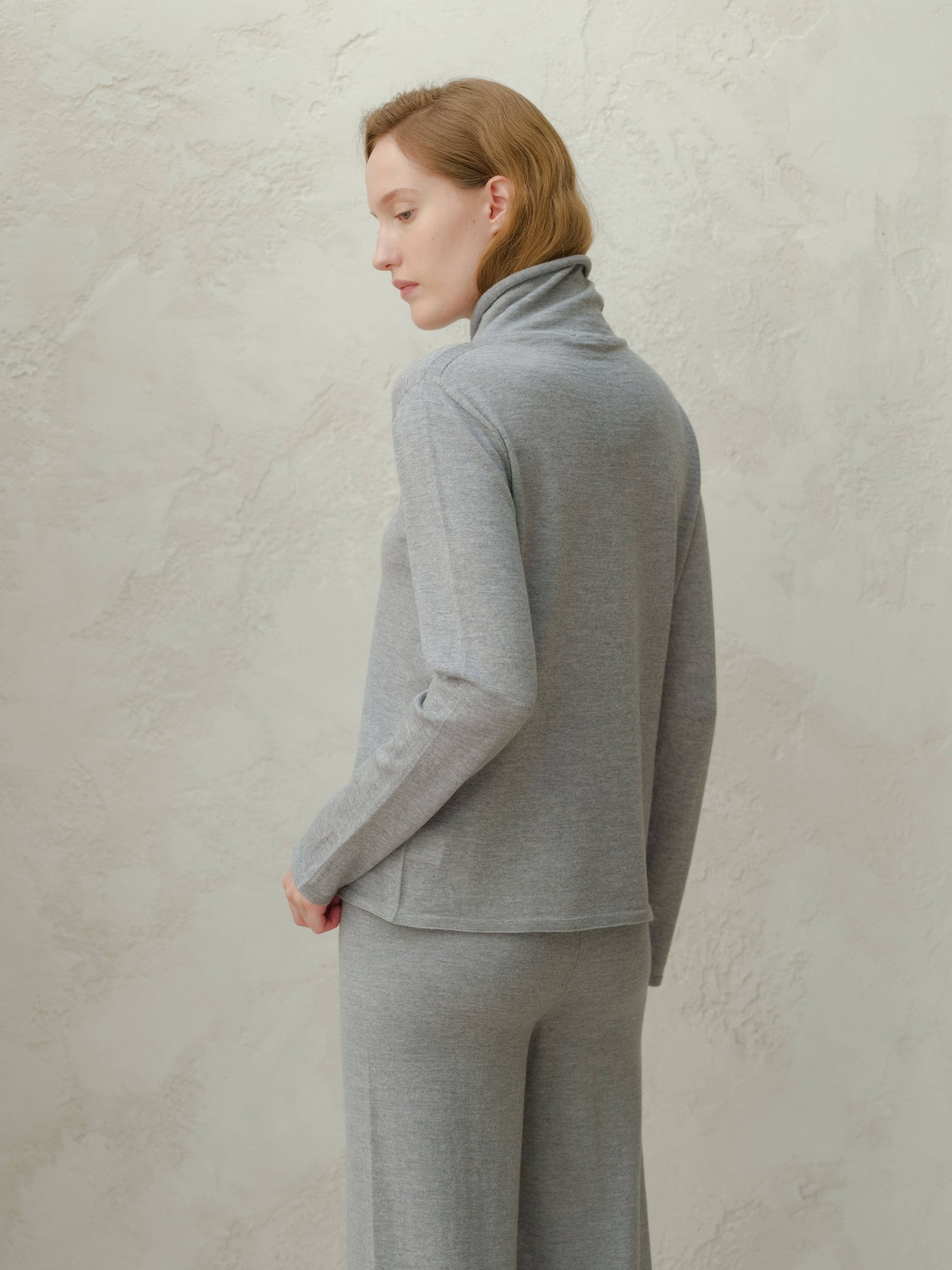 Dolcevita relaxed in lana merino extra fine in maglia 3D
