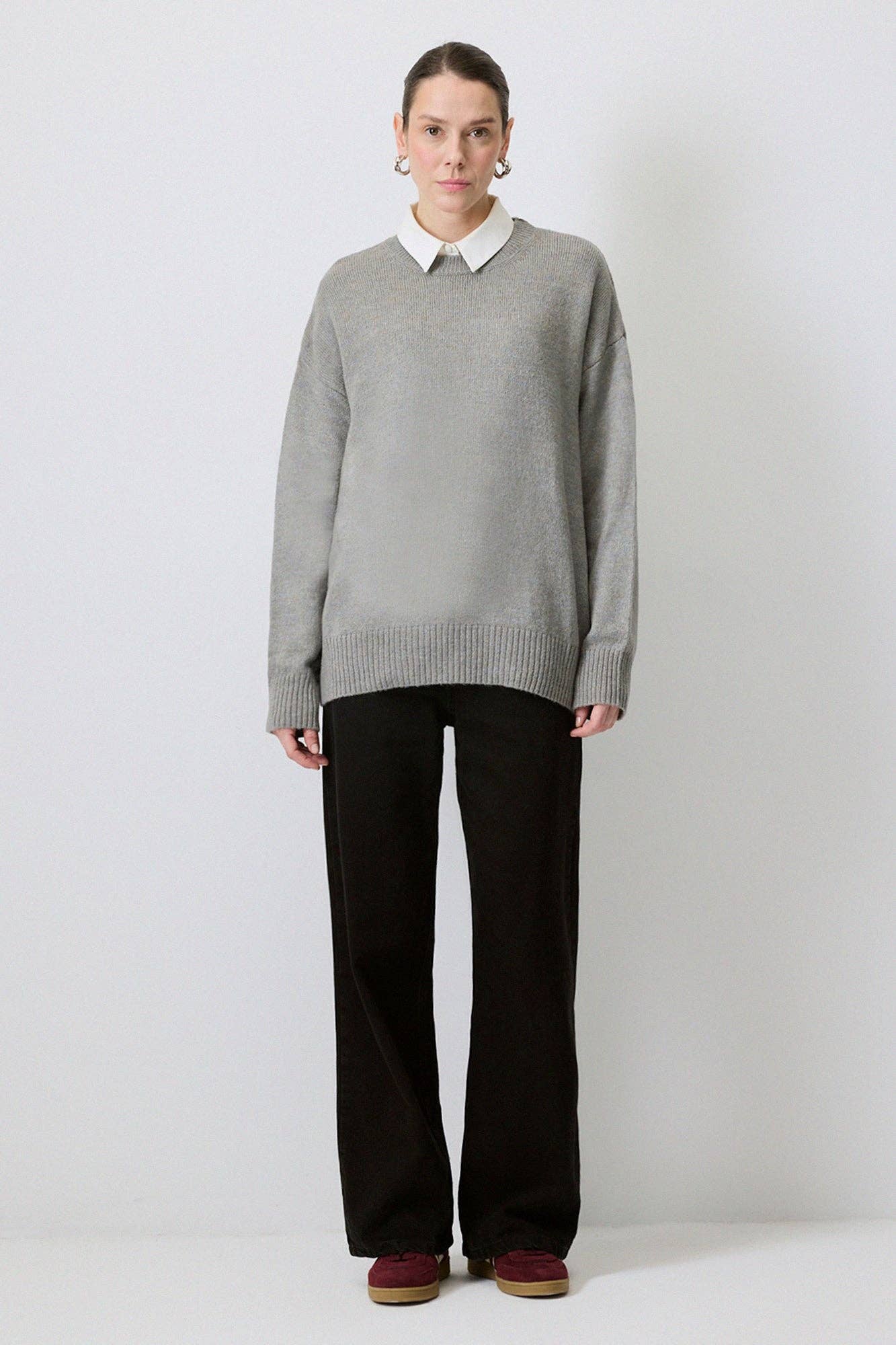 Maglione oversize tinta unita