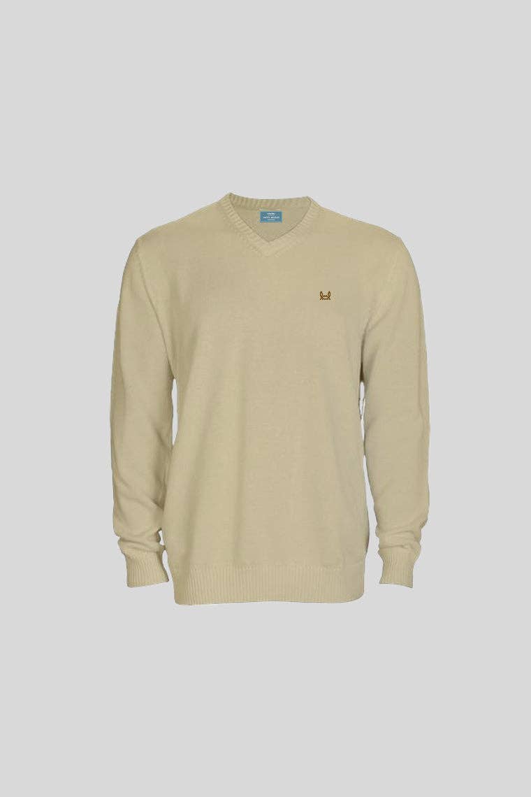 Maglione girocollo spesso sfumato beige da uomo