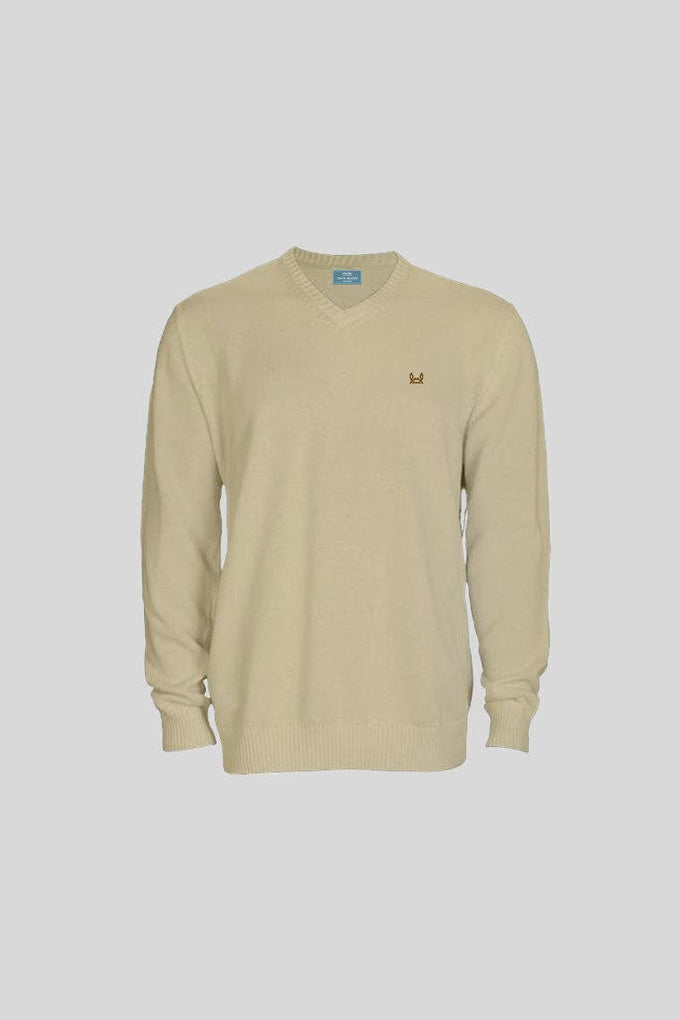 Maglione girocollo spesso sfumato beige da uomo