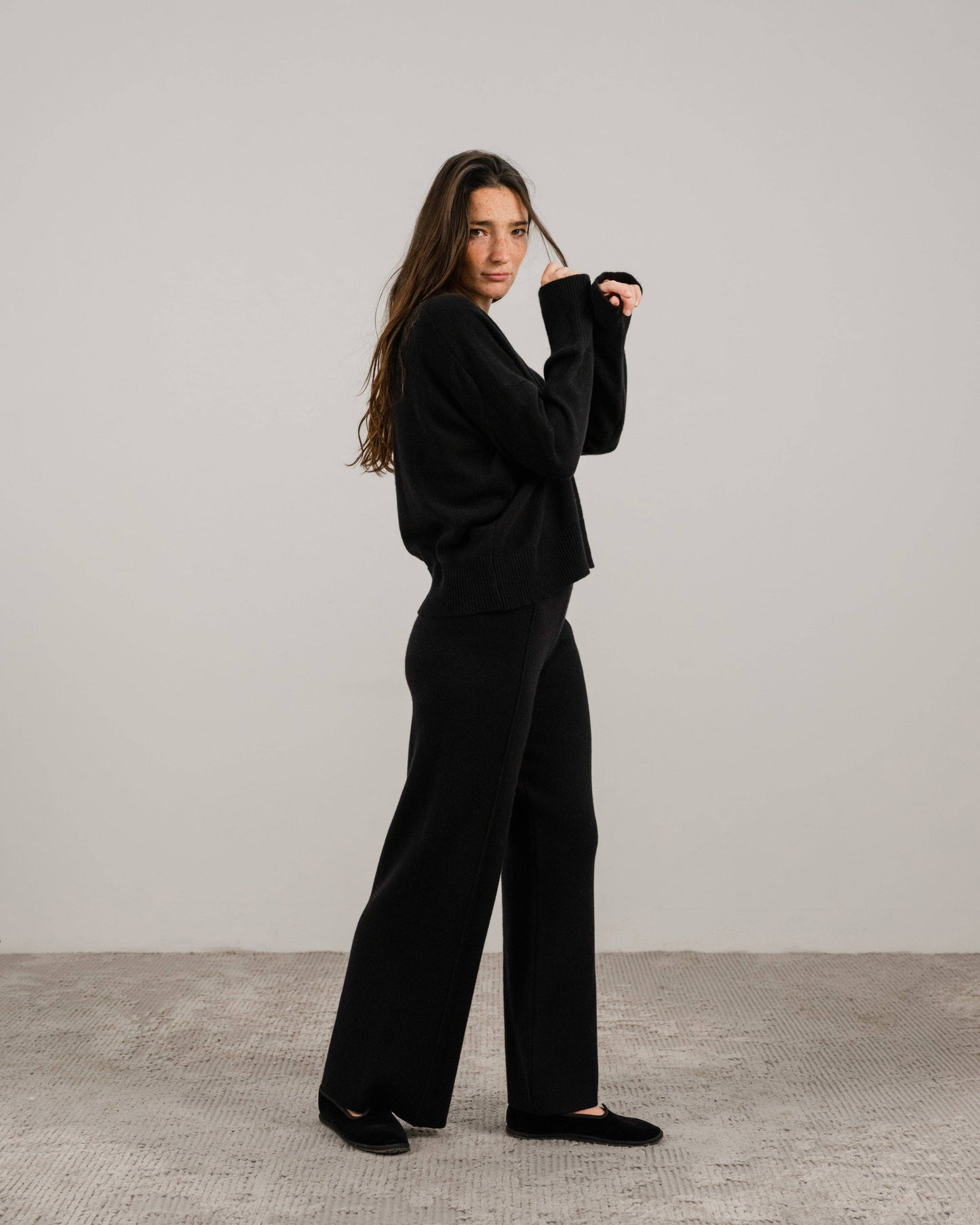 Maglione girocollo rilassato in misto cashmere