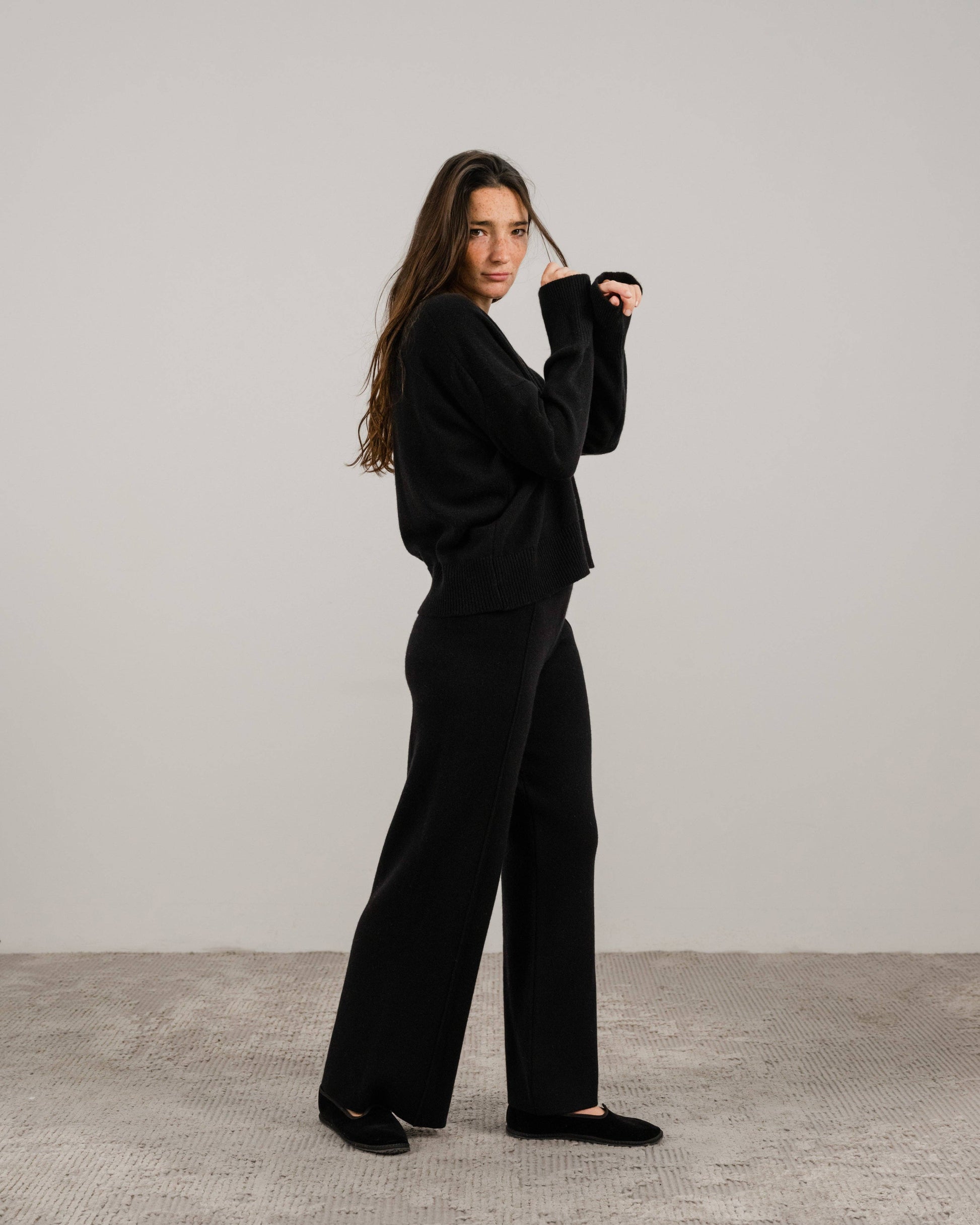 Maglione girocollo rilassato in misto cashmere