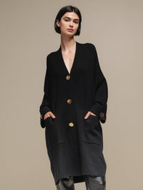 Cardigan cappotto in maglia oversize con bottoni