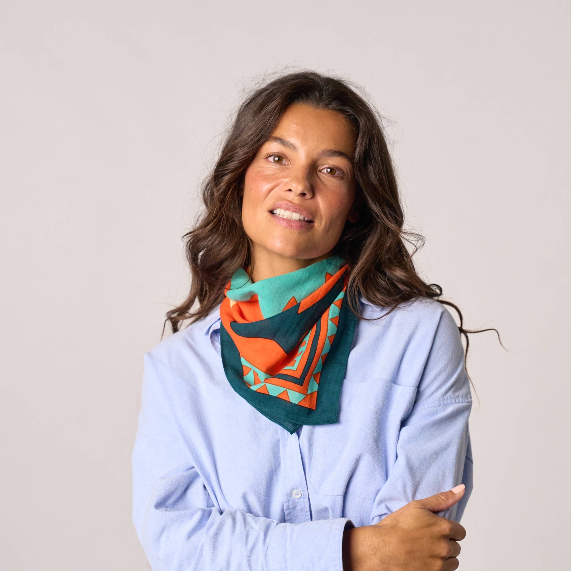 Piccolo foulard in cotone biologico Paola arancione
