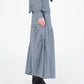 Gonna maxi tartan Nocturne a vita bassa
