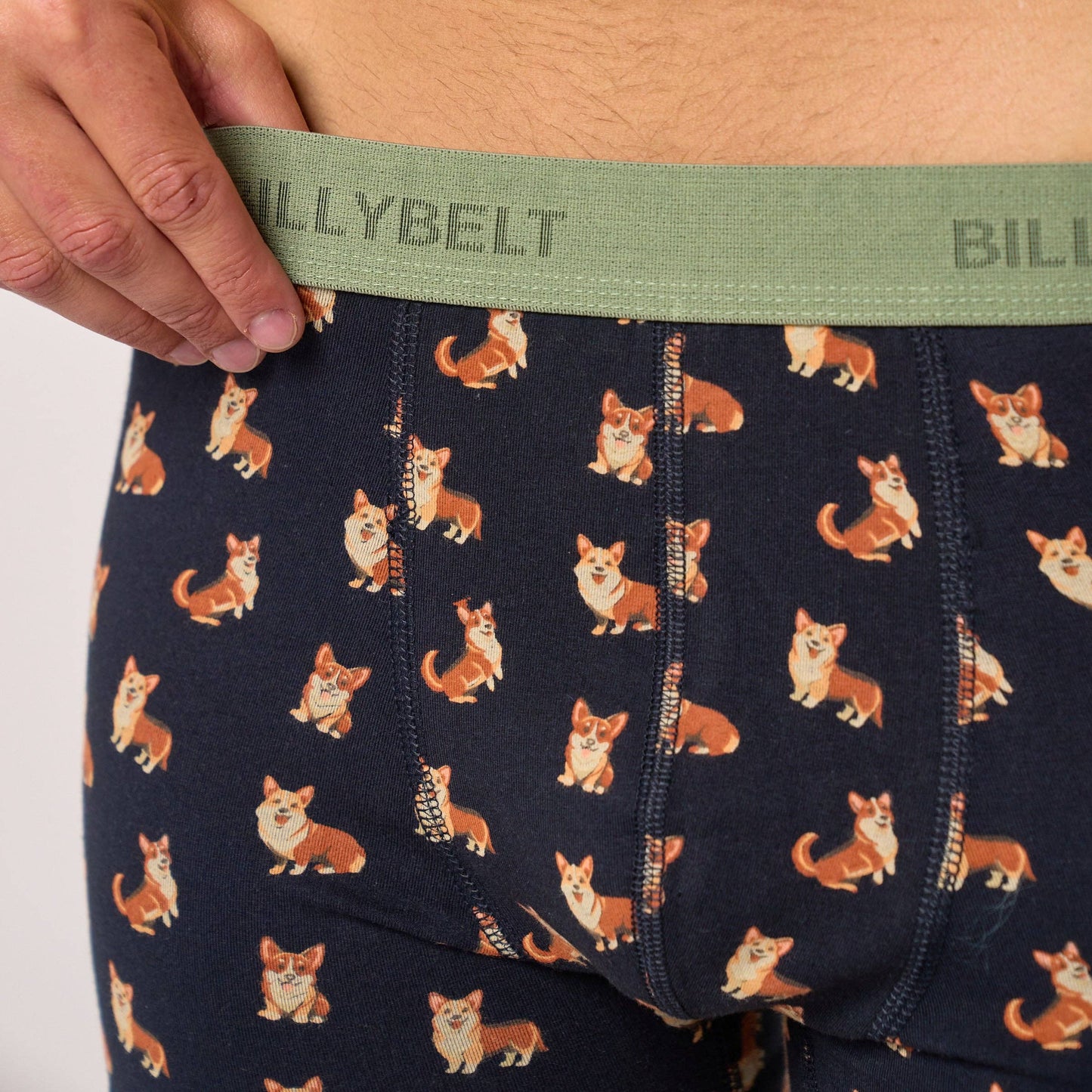 Boxer in cotone biologico con stampa Corgi