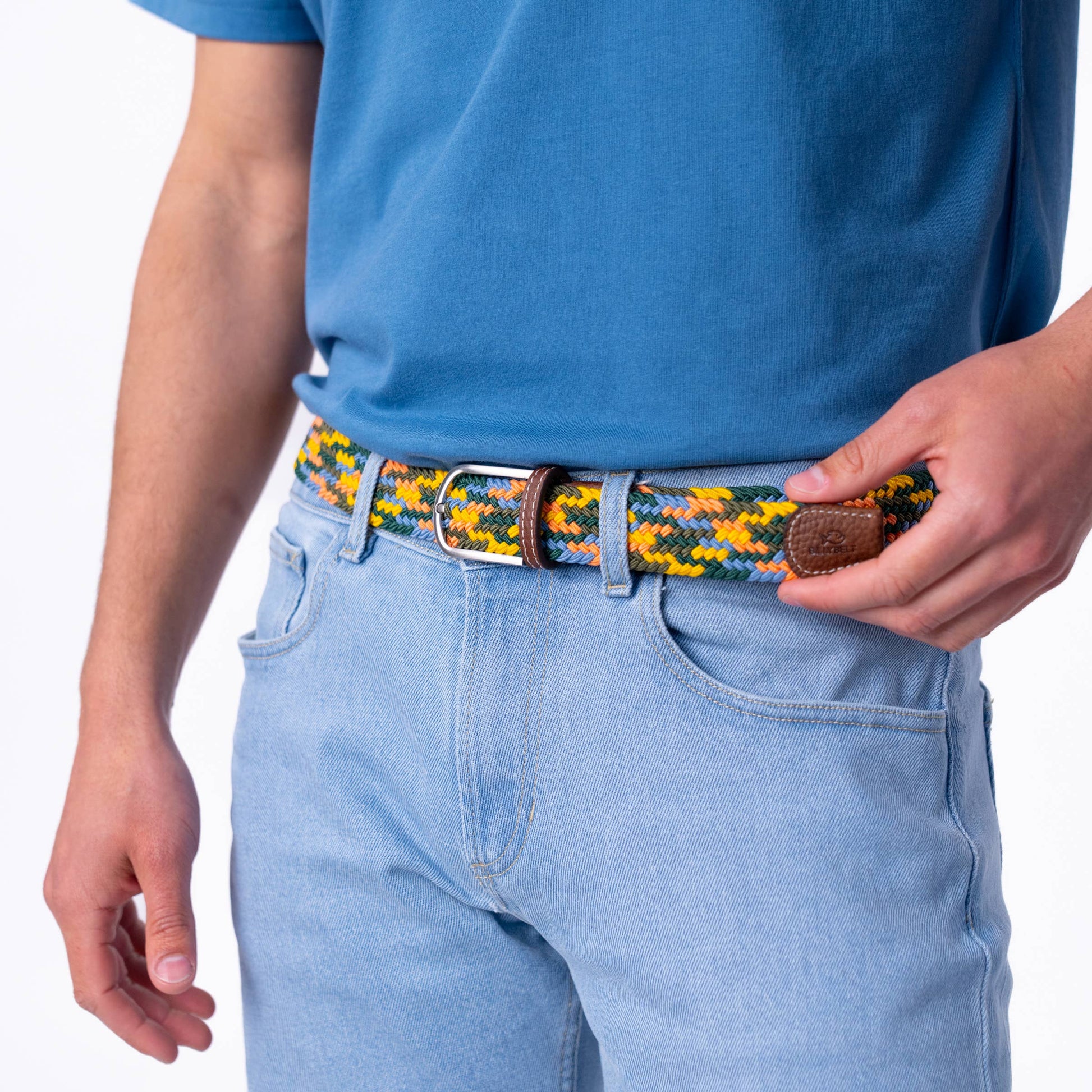 Cintura elastica intrecciata multicolor Zurigo