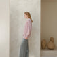 Cardigan lungo a coste in misto cashmere