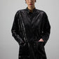 Kimono di paillettes nero con cintura