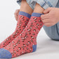 Calzini bambina leopardati glitter rosa