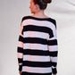 Cardigan oversize a righe in maglia fine