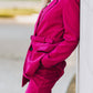Blazer con cintura in velluto a coste