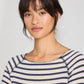 Maglia a righe in lana Amalie con effetto denim reverse